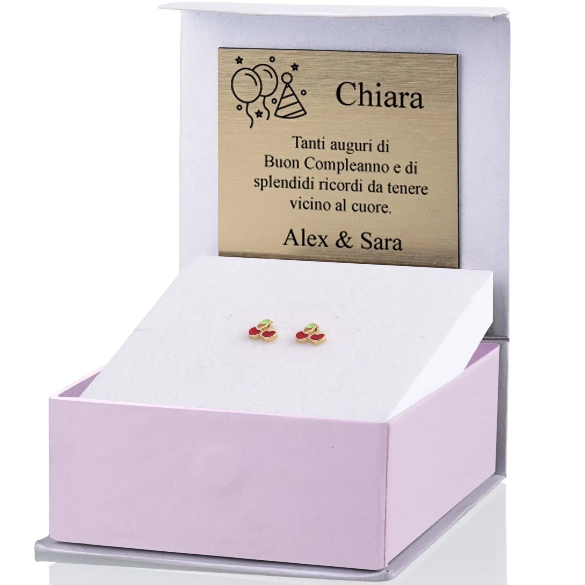 Orecchini in Argento con Ciliegie Smaltate