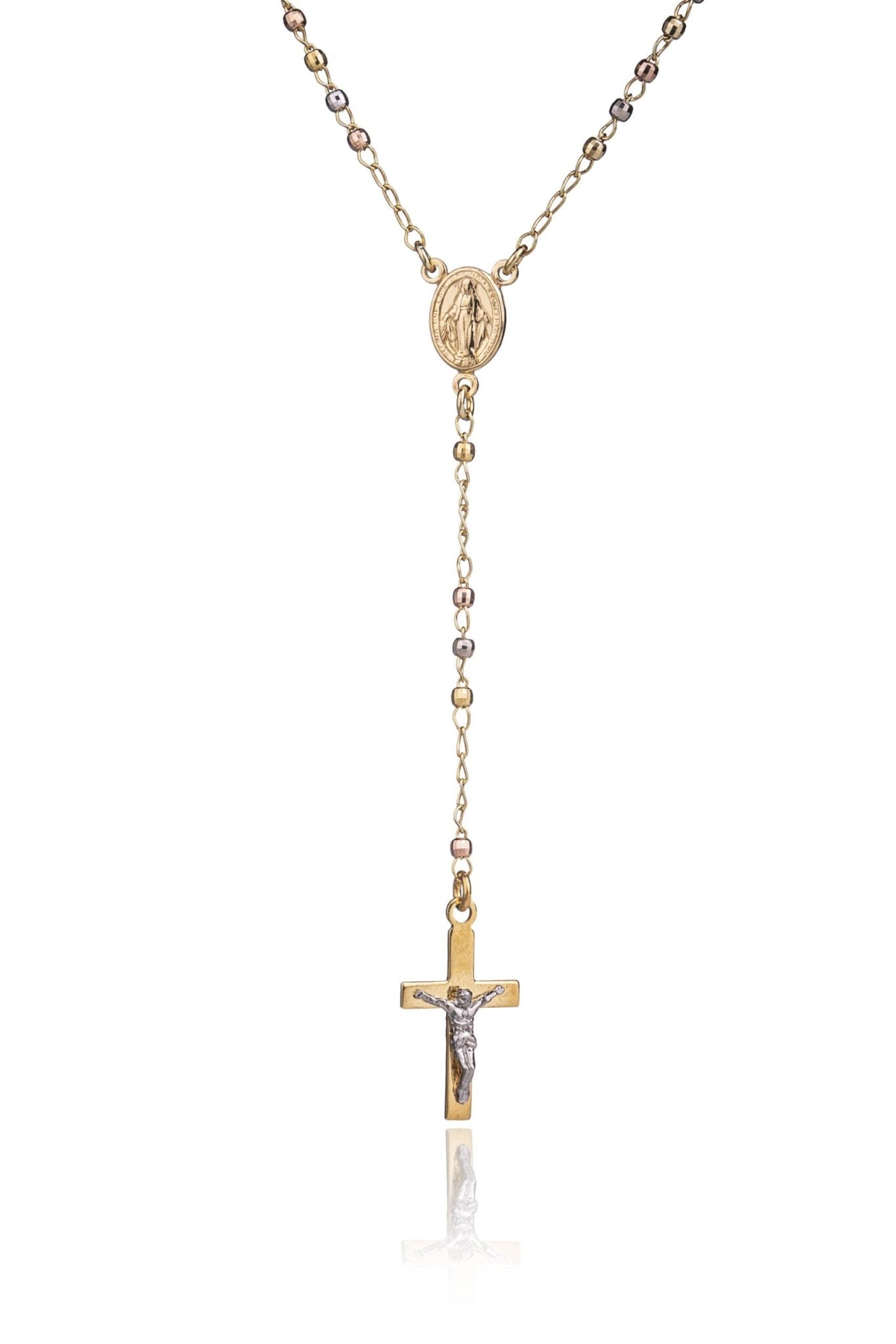 Collana in Argento Dorata Ciondolo Rosario