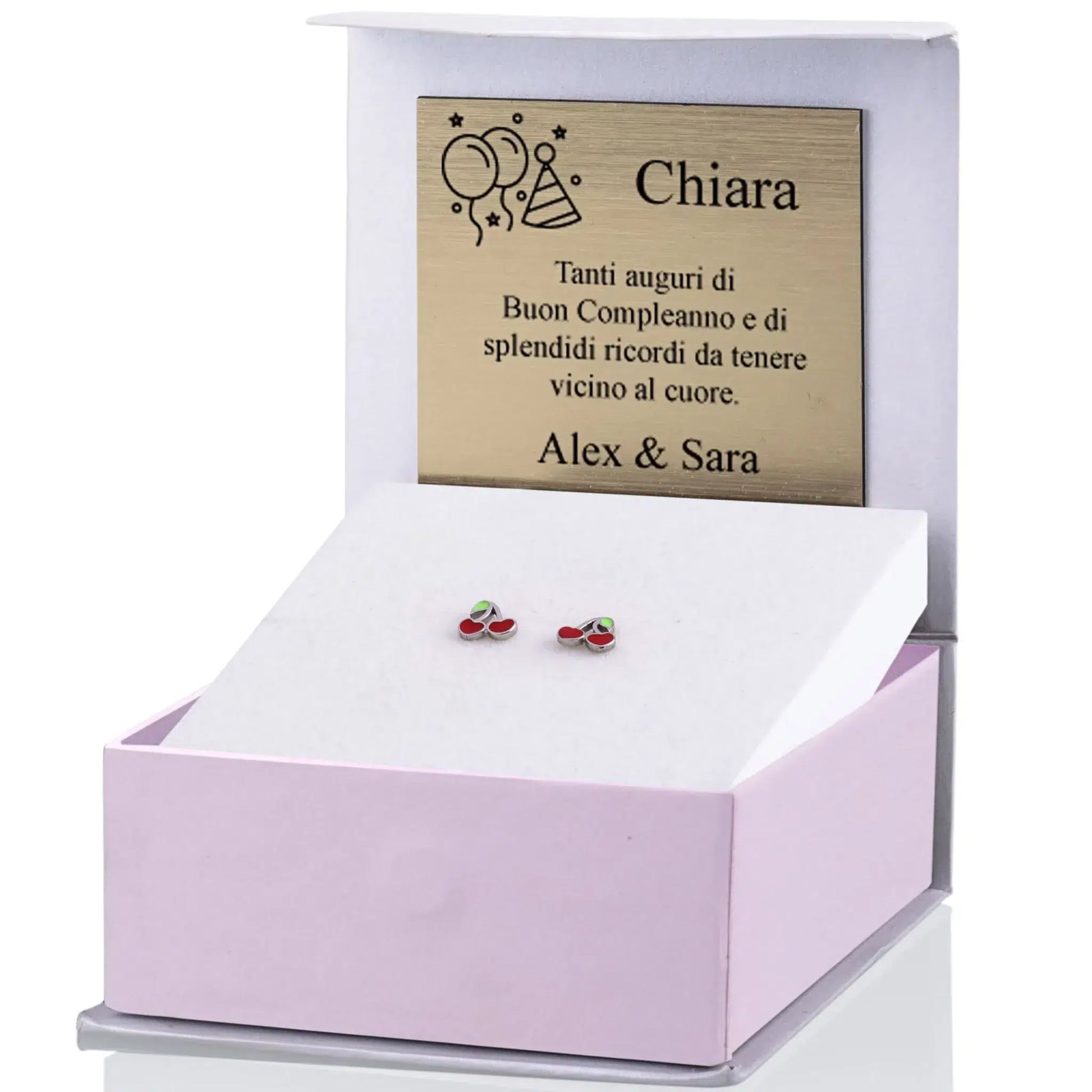 Orecchini in Argento con Ciliegie Smaltate