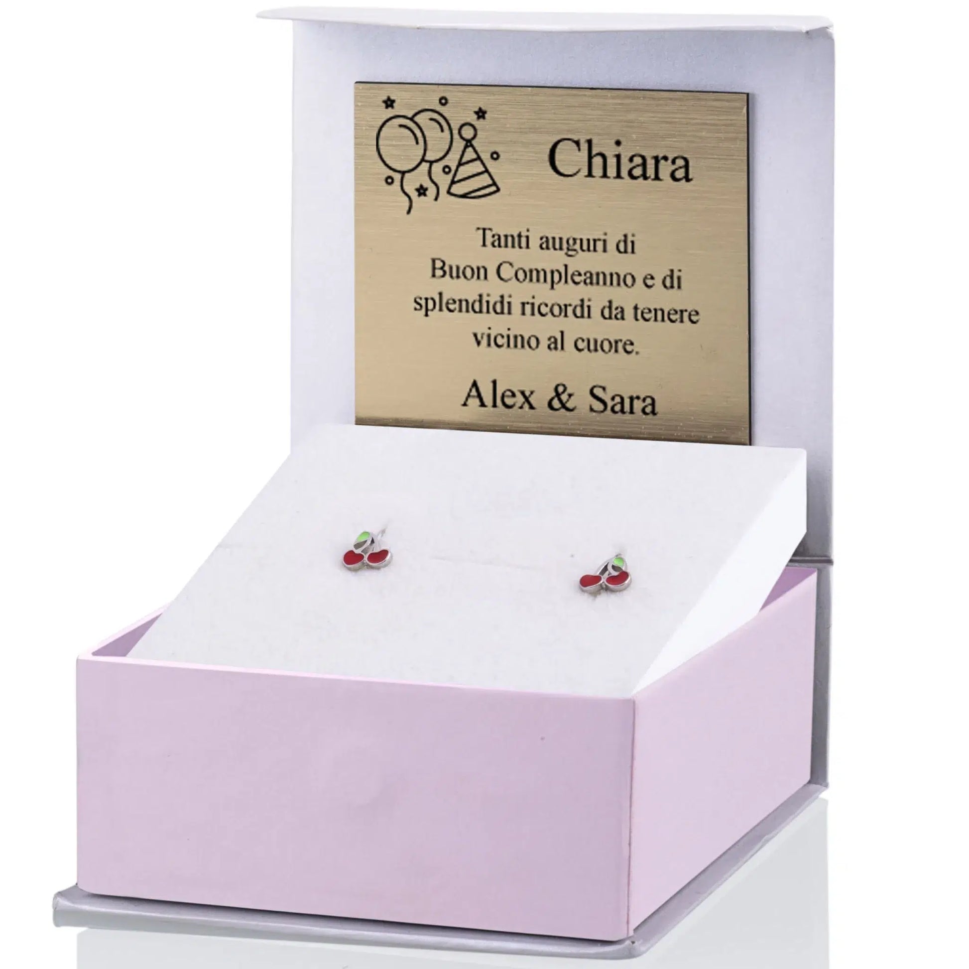 Orecchini a Campanella in Argento con Ciliegie