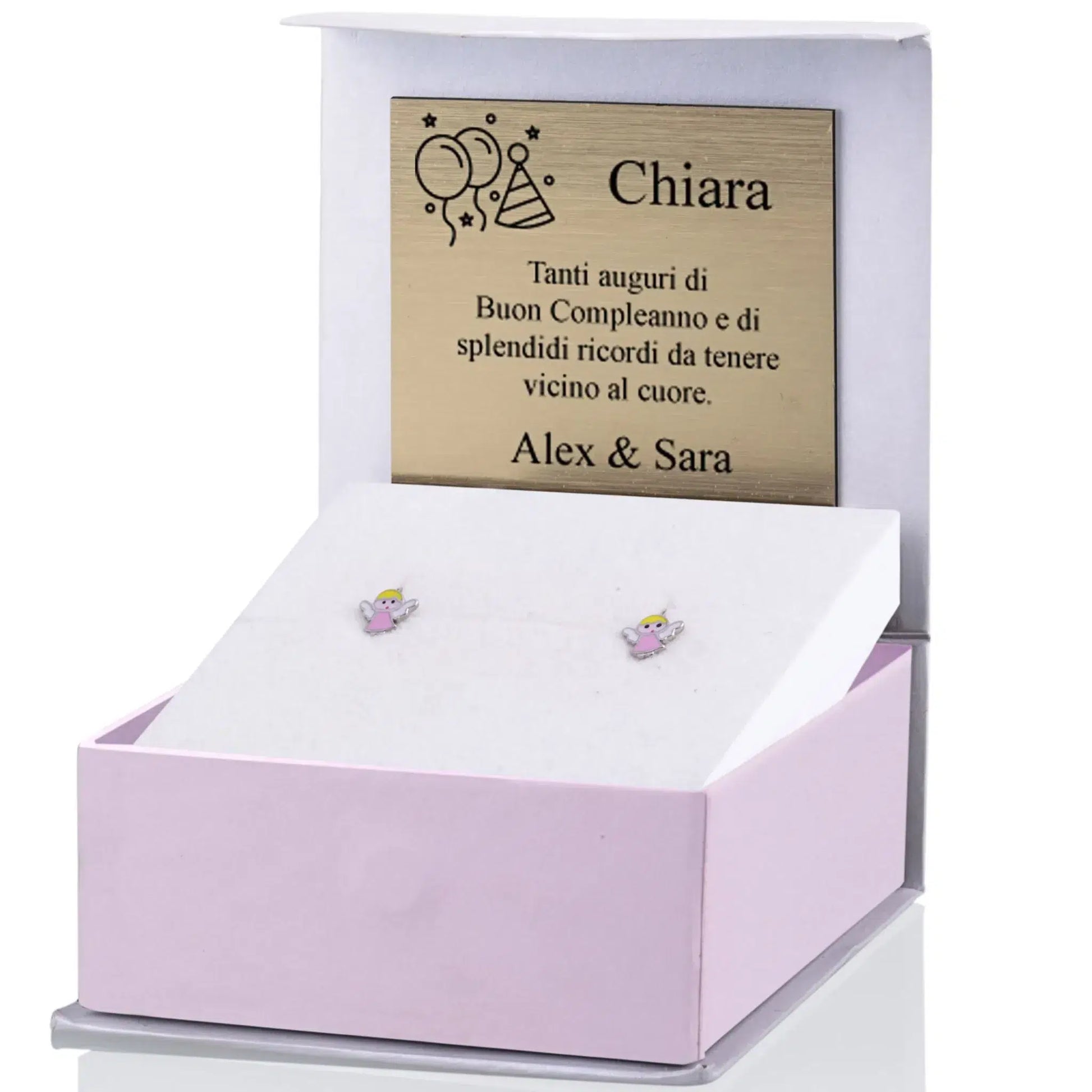 Orecchini a Campanella in Argento con Angioletto