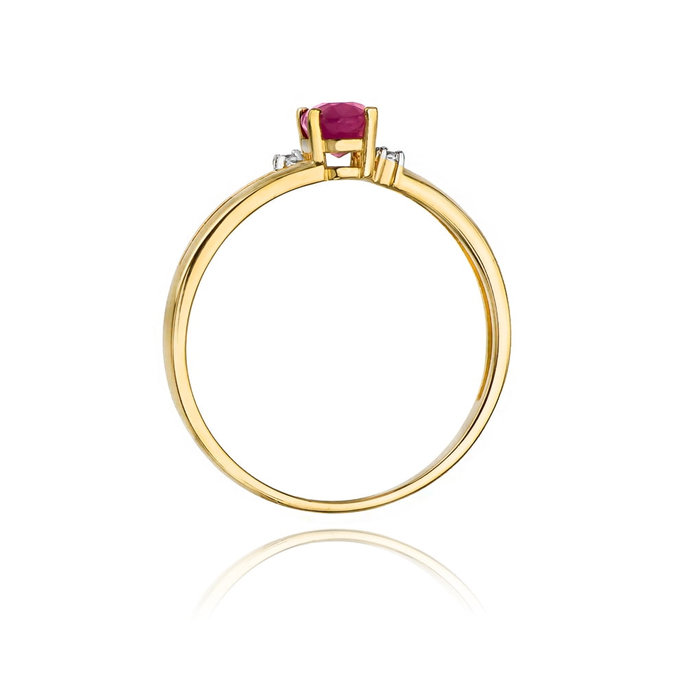 Kira Ring in Gold with Ruby and 2 Diamonds