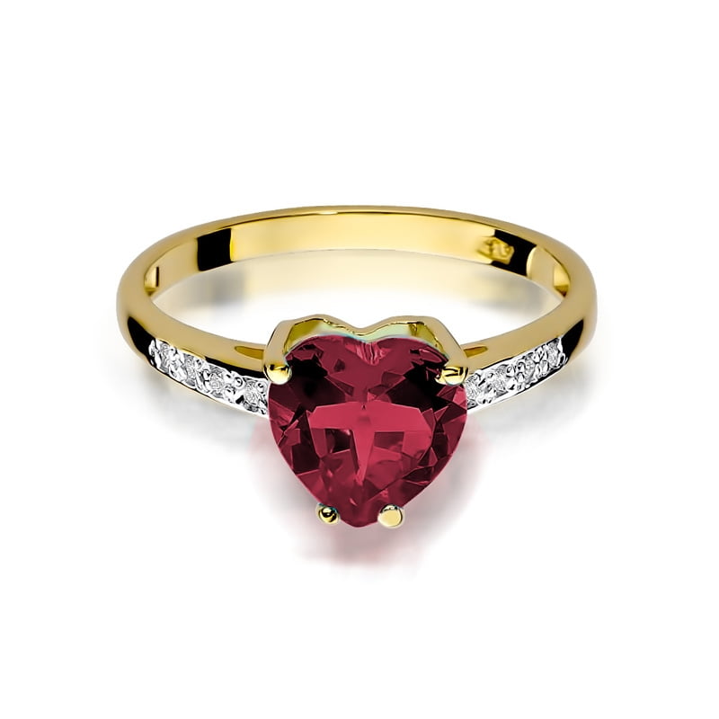 Eris Ring in Gold with Ruby and 8 Diamonds