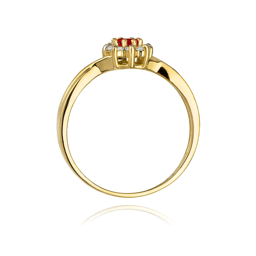 Elya Ring in Gold with Ruby and 8 Diamonds
