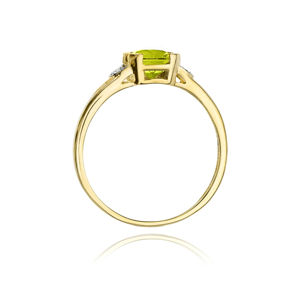 Liora Ring in Gold with Peridot and 2 Diamonds