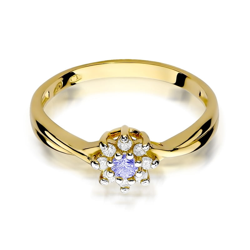 Velitha Ring in Gold with Tanzanite and 8 Diamonds