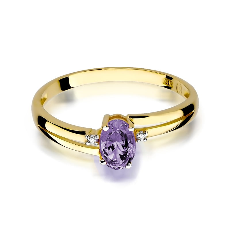 Anello Elaris in Oro con Tanzanite e 2 Diamanti