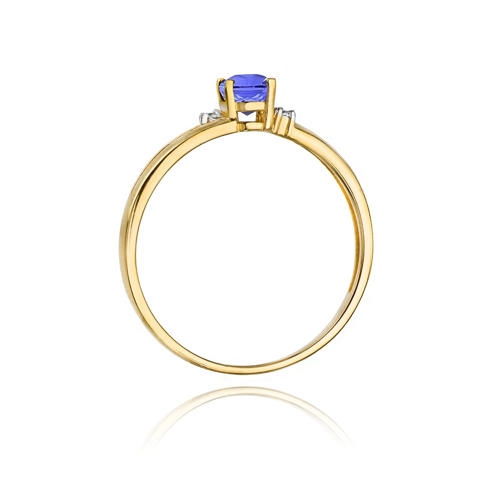 Anello Elaris in Oro con Tanzanite e 2 Diamanti