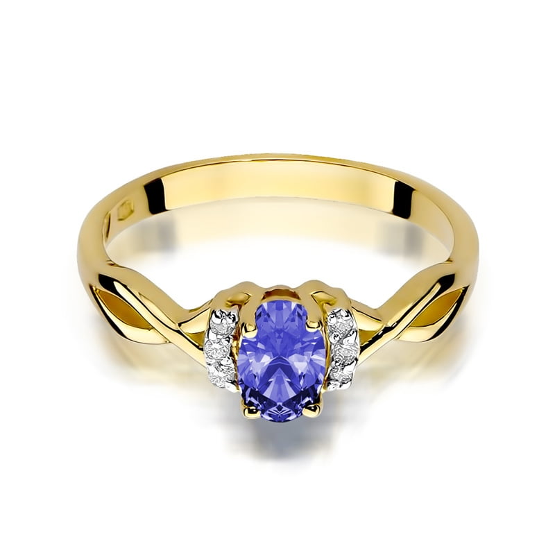 Anello Eos in Oro con Tanzanite e 6 Diamanti