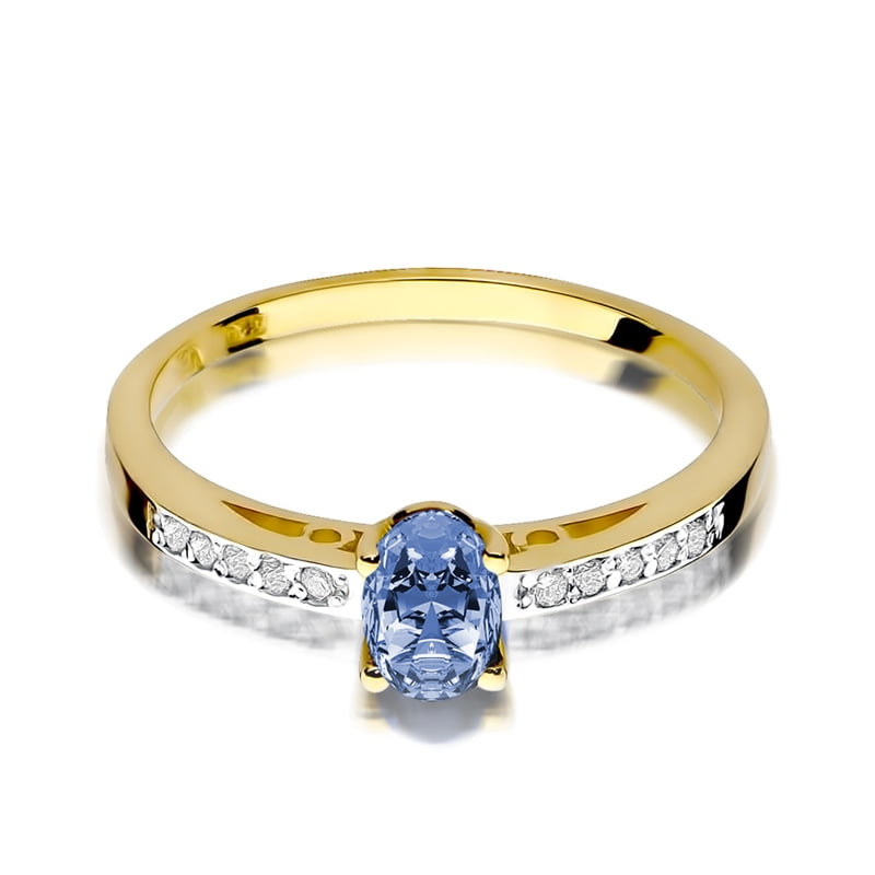 Aurora Ring in Gold with Tanzanite and 10 Diamonds