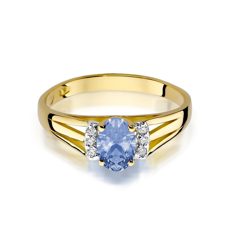 Luna Ring in Gold with Tanzanite and 6 Diamonds