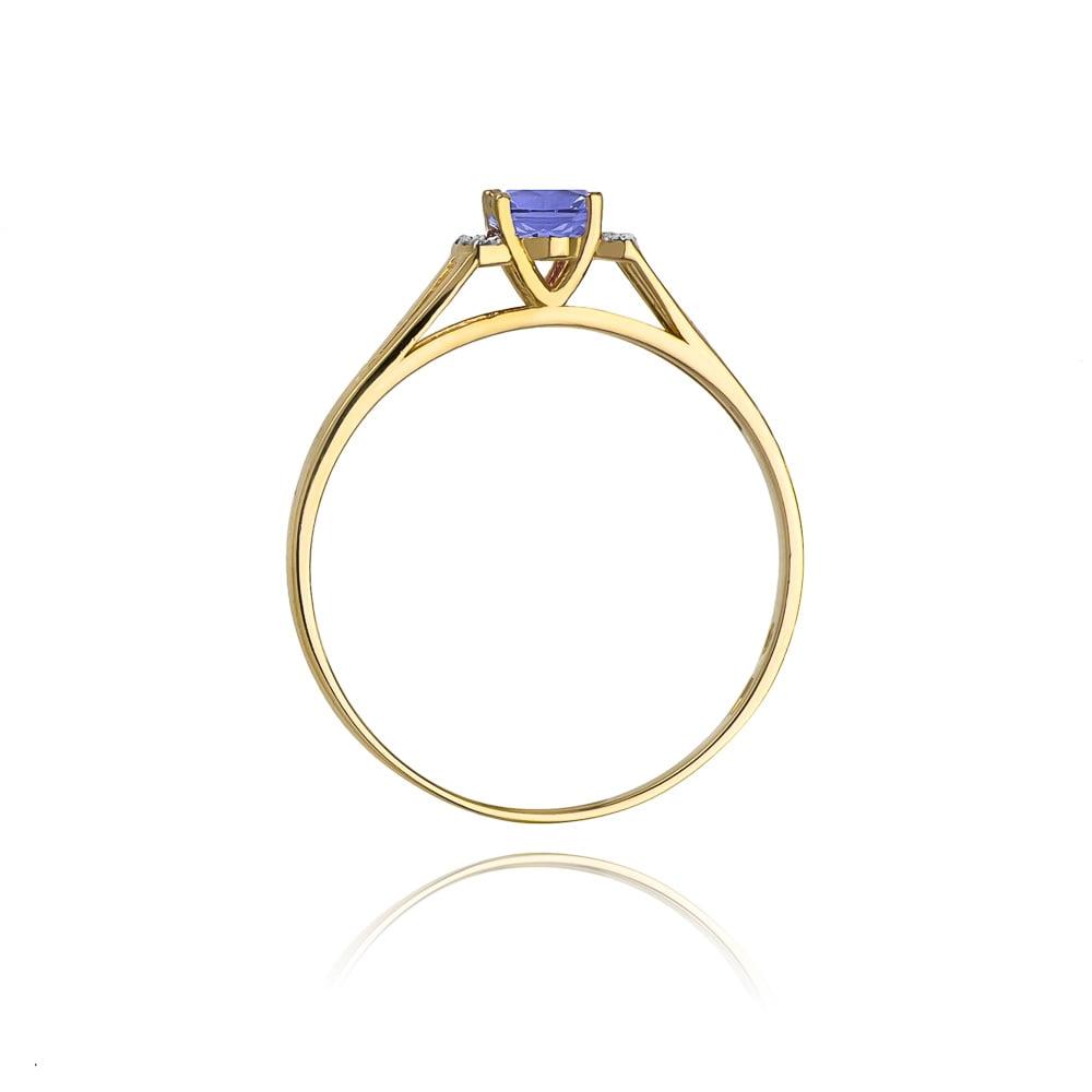 Luna Ring in Gold with Tanzanite and 6 Diamonds