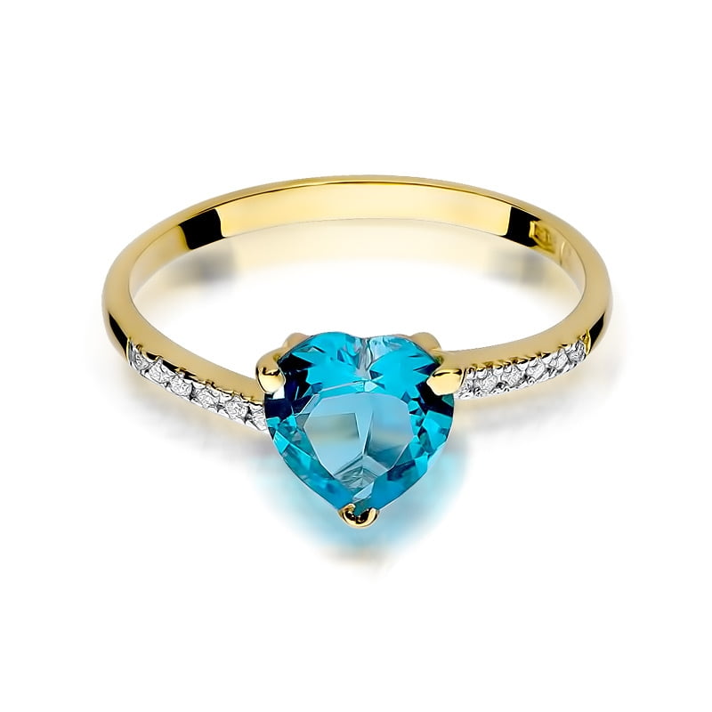 Anillo Elaria en Oro con Topacio y 12 Diamantes
