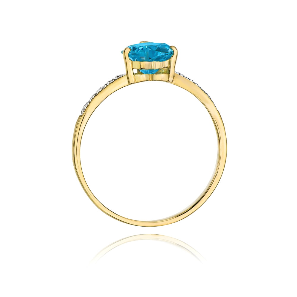 Anillo Elaria en Oro con Topacio y 12 Diamantes