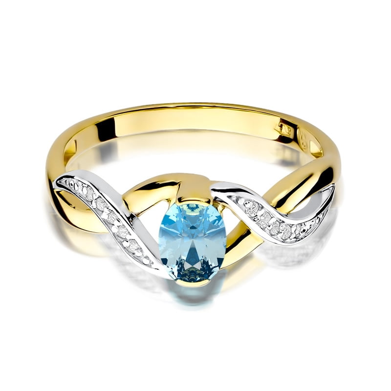 Ring Velira aus Gold mit Topas und 10 Diamanten