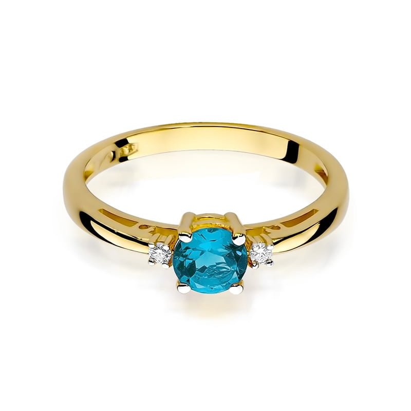 Bague Alenya en Or avec Topaze et 2 Diamants
