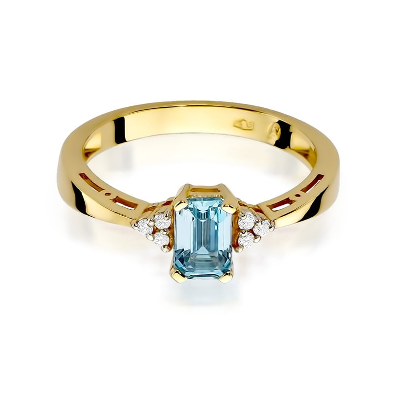 Ring Nirela aus Gold mit Topas und 6 Diamanten