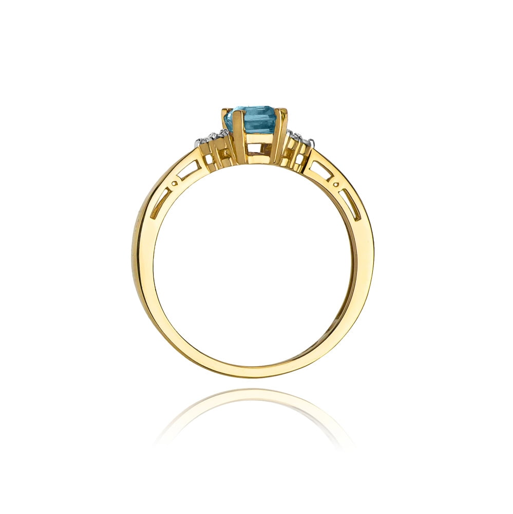 Ring Nirela aus Gold mit Topas und 6 Diamanten