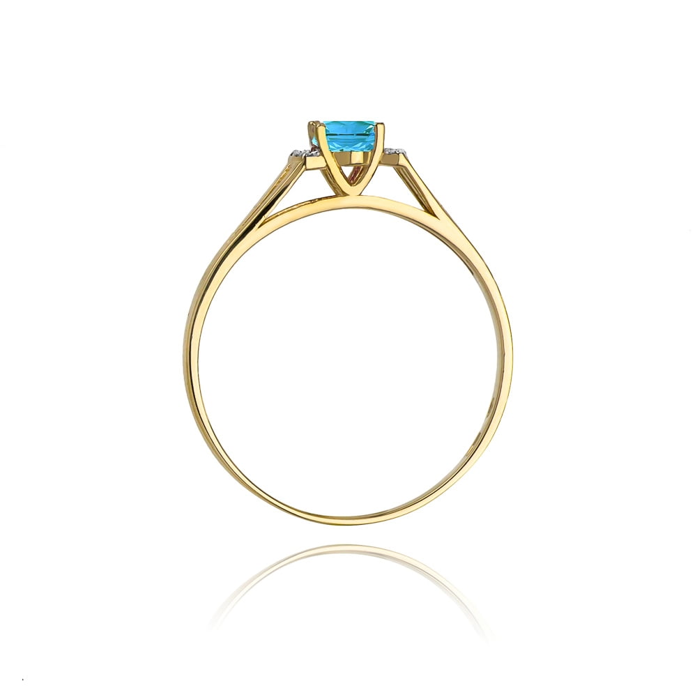 Bague Elisya en Or avec Topaze et 6 Diamants