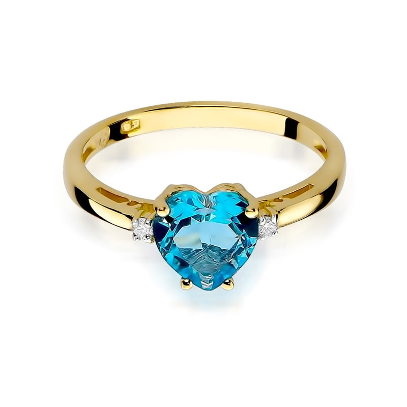 Bague Avenia en Or avec Topaze et 2 Diamants