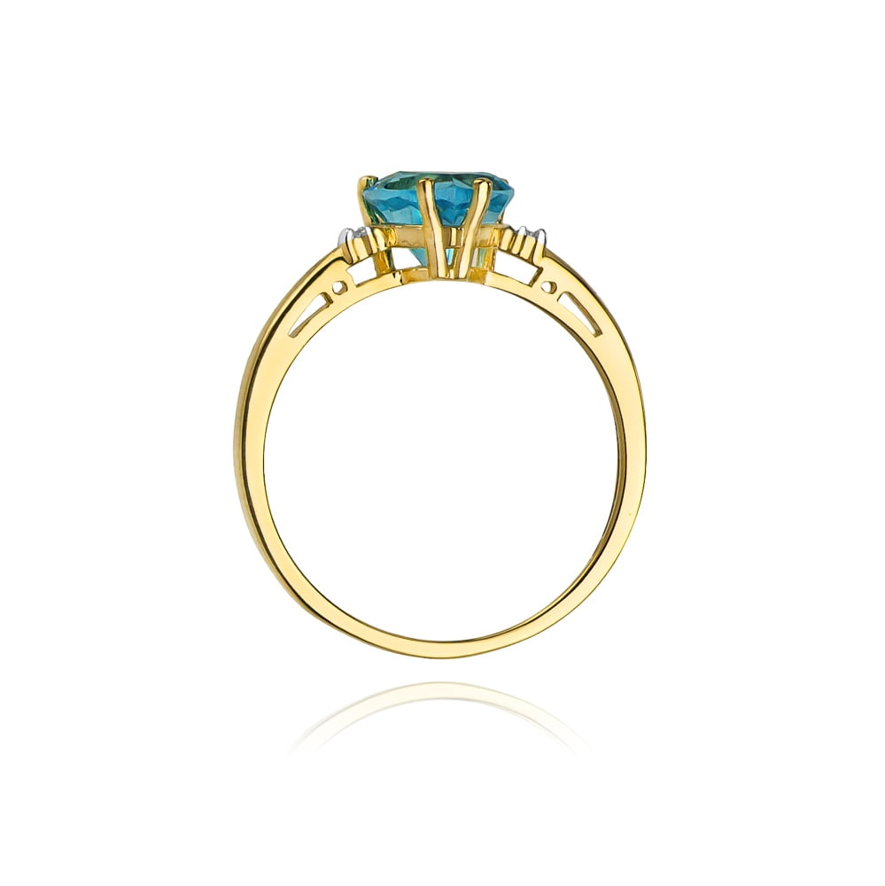 Anello Avenia in Oro con Topazio e 2 Diamanti