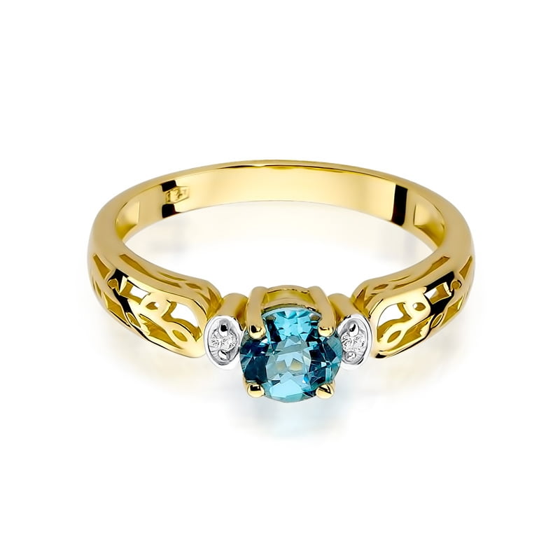 Anello Althea in Oro con Topazio e 2 Diamanti
