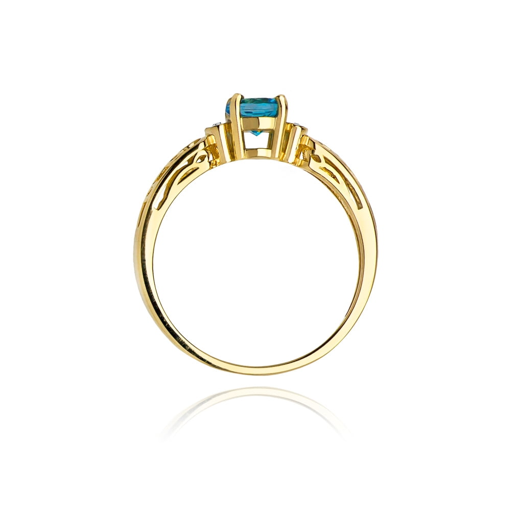Anello Althea in Oro con Topazio e 2 Diamanti