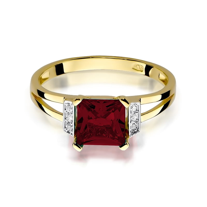 Anello Vexa in Oro con Granato e 6 Diamanti