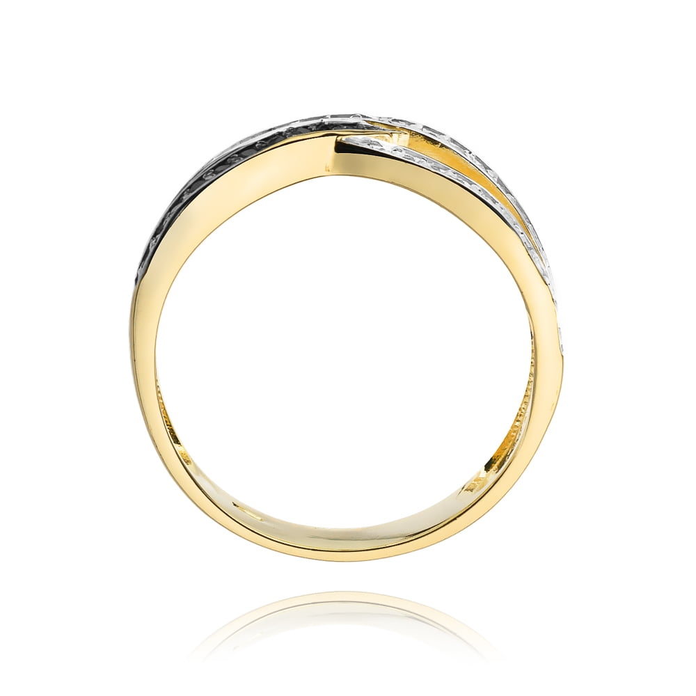 Bague Dual en Or avec 17 Diamants Noirs et 34 Diamants Blancs