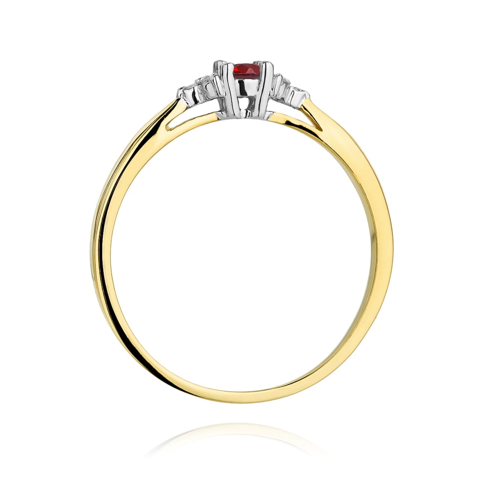 Rubea Ring in Gold with Ruby and 6 Diamonds