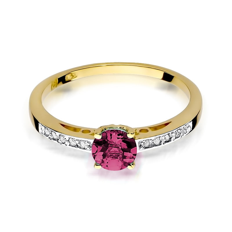Anello Nolya in Oro con Rubino e 10 diamanti