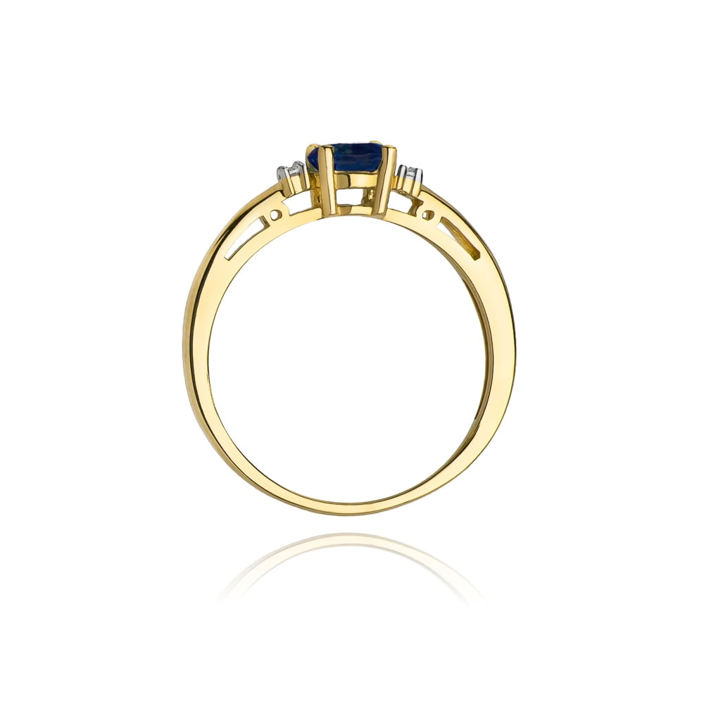 Ring Velvet aus Gold mit Saphir und 2 Diamanten