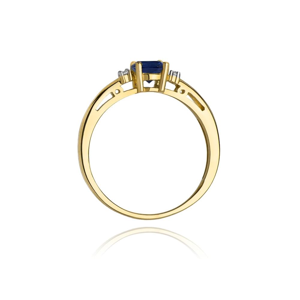 Anello Velaris in Oro con Zaffiro e 2 Diamanti