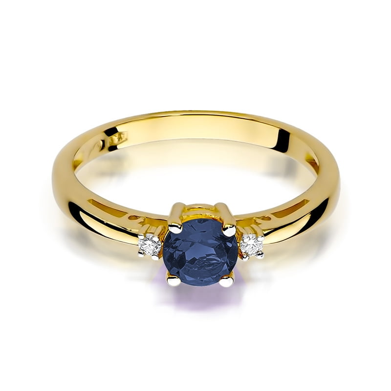 Anello Velaris in Oro con Zaffiro e 2 Diamanti