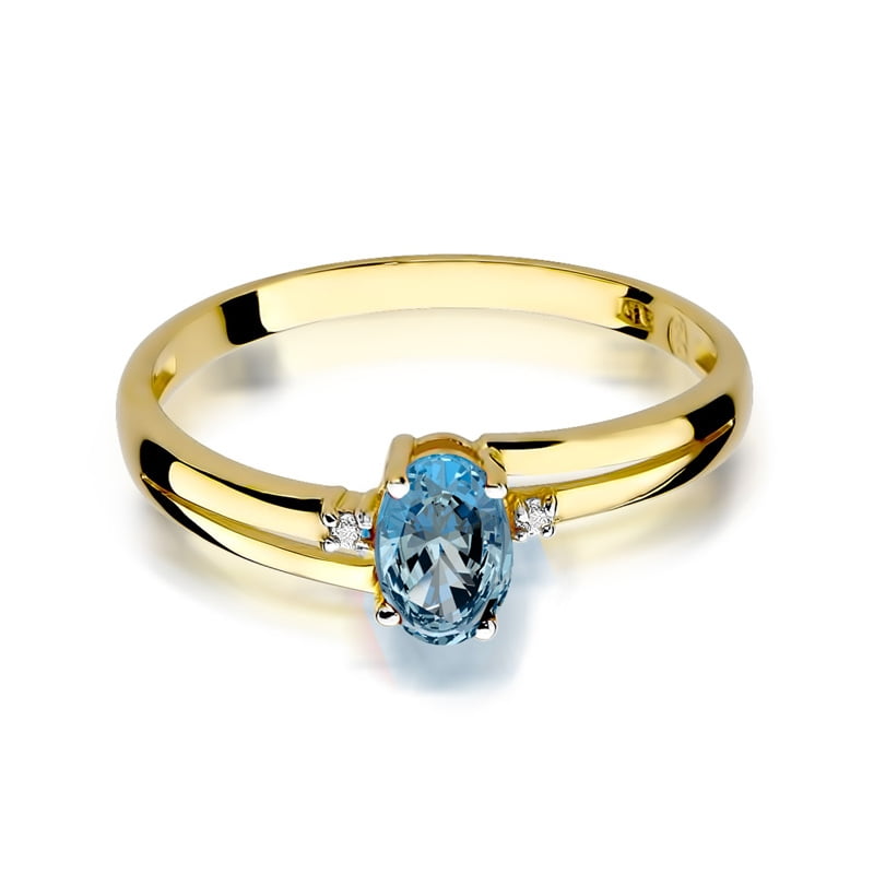 Crysea Ring in Gold with Topaz and 2 Diamonds