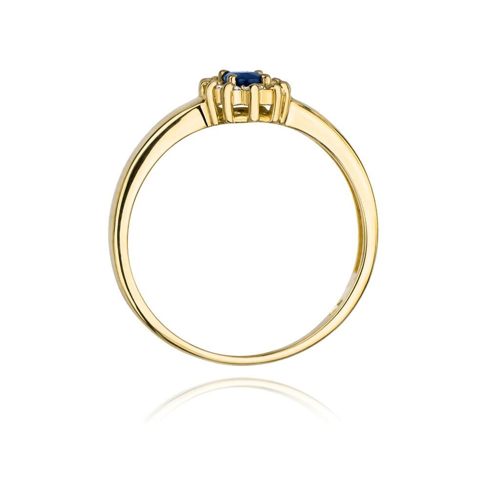 Anello Aurum in Oro con Zaffiro e 12 Diamanti