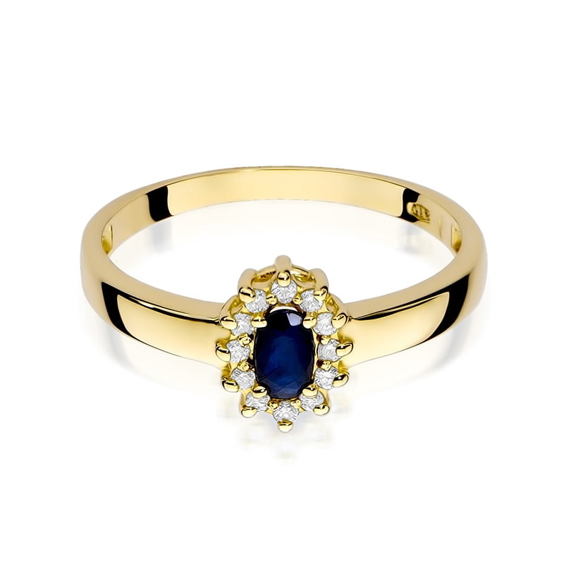 Anello Aurum in Oro con Zaffiro e 12 Diamanti