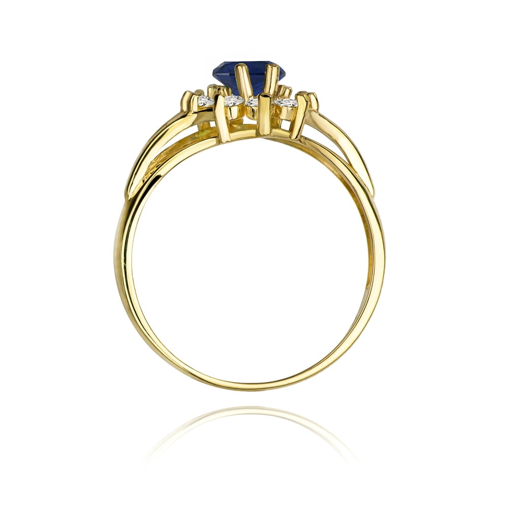 Ring Nocturna aus Gold mit Saphir und 2 Diamanten
