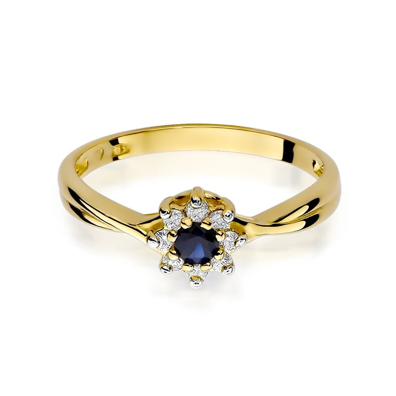 Anillo Vespera en Oro con Zafiro y 8 Diamantes
