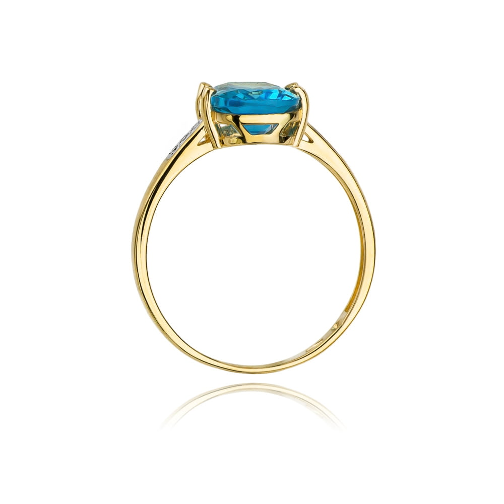 Anillo Ondaria en Oro con Topacio y 6 Diamantes
