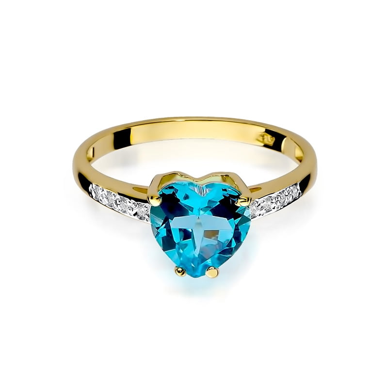 Anello Zefiro in Oro con Topazio e 8 Diamanti