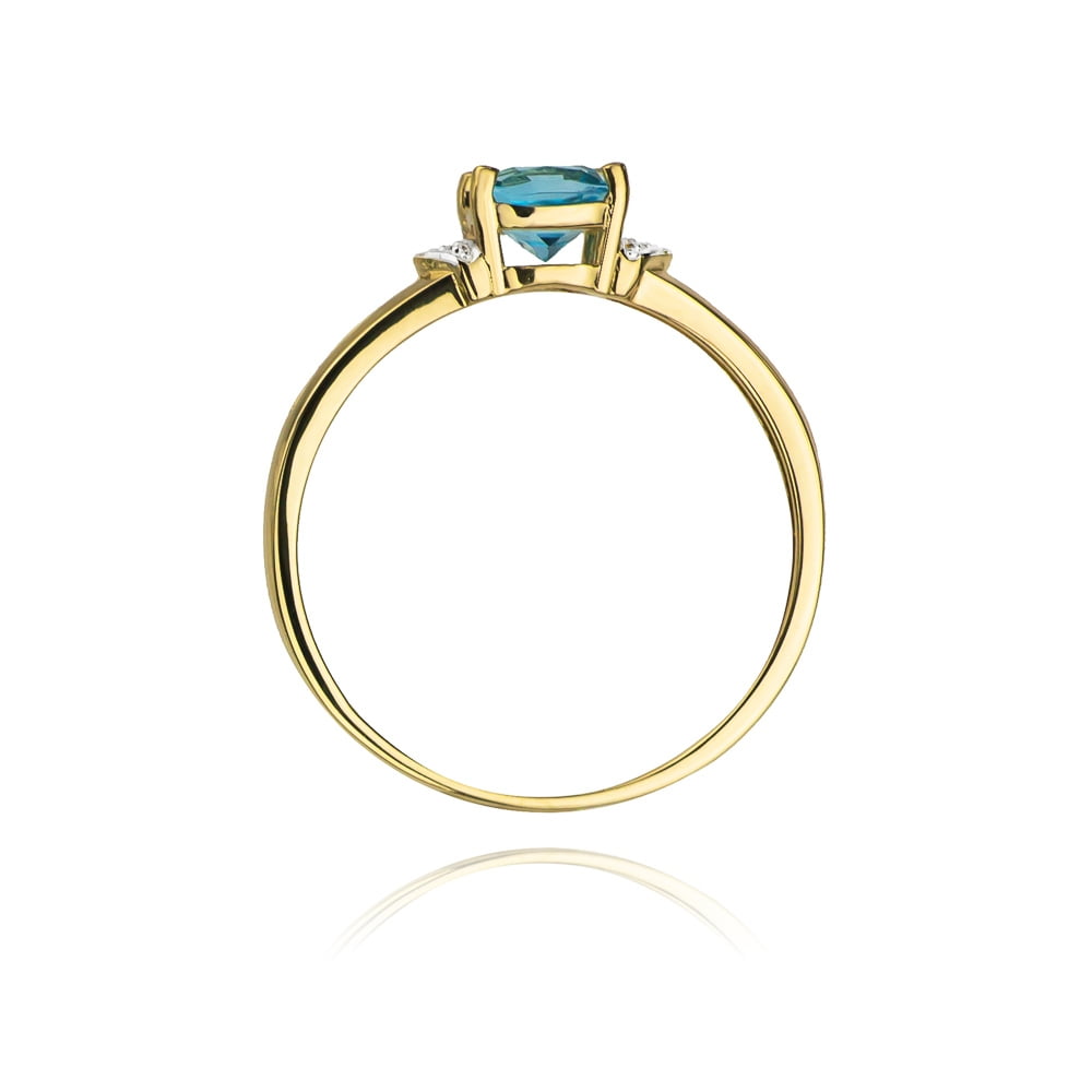 Solarya Ring in Gold with Topaz and 2 Diamonds