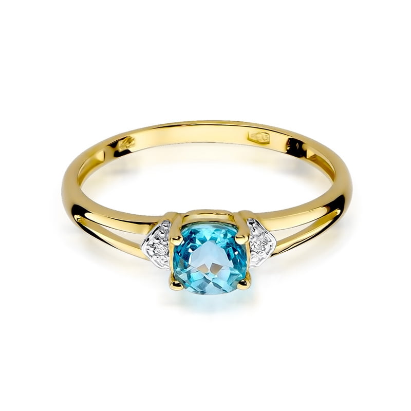 Anello Solarya in Oro con Topazio e 2 Diamanti