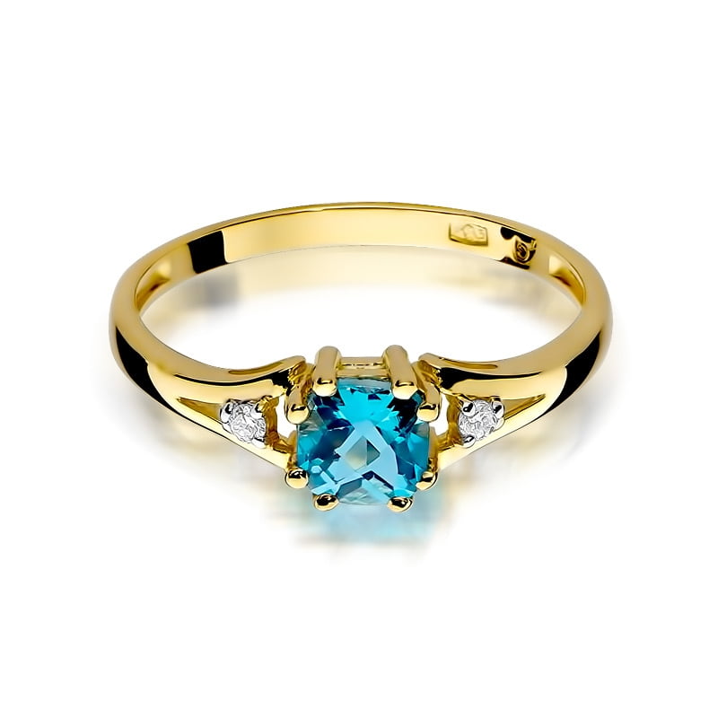 Anello Talira in Oro con Topazio e 2 Diamanti