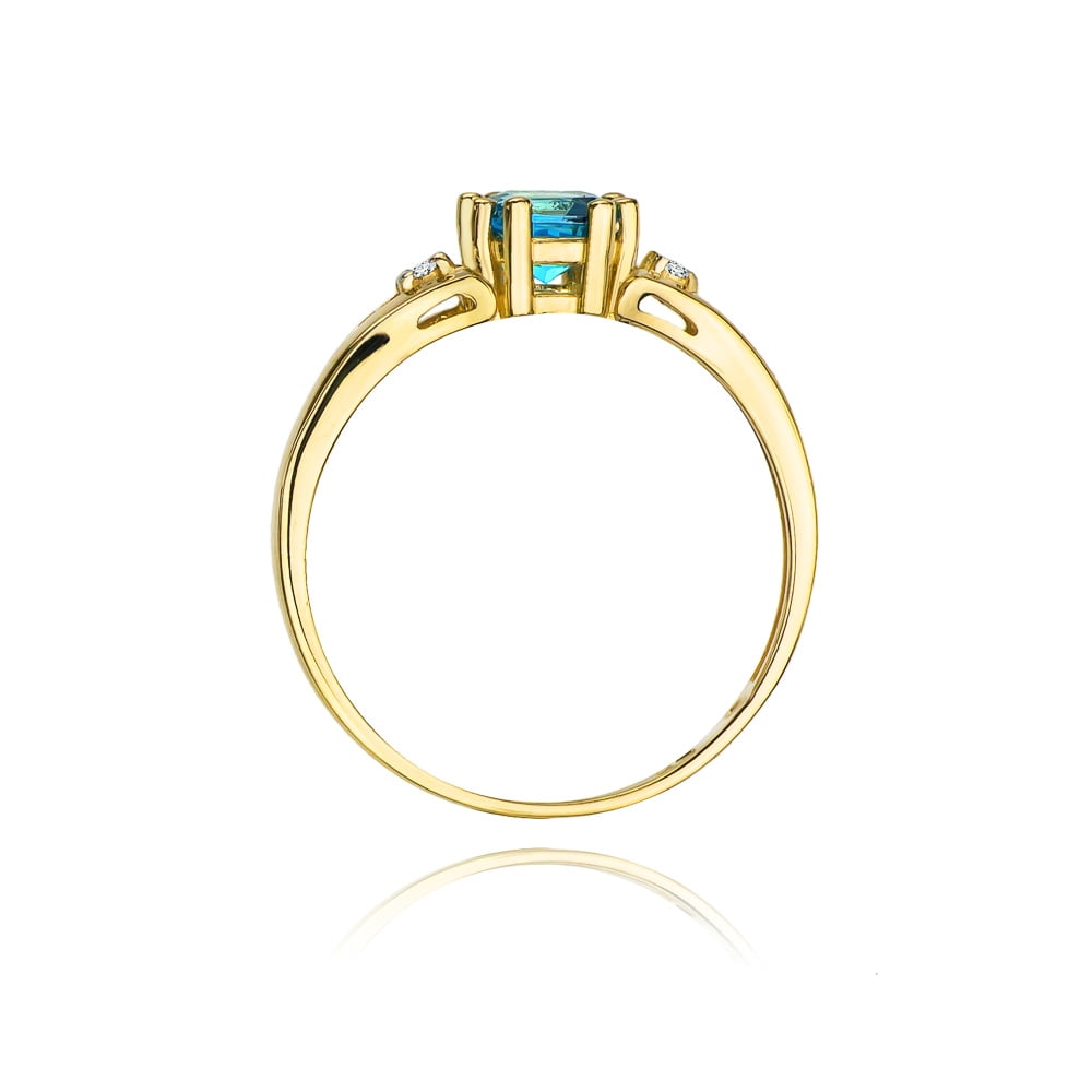 Talira Ring in Gold with Topaz and 2 Diamonds