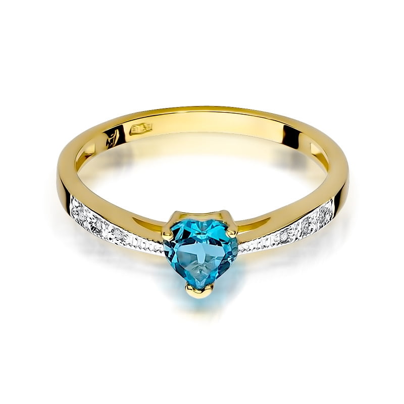 Anello Lunira in Oro con Topazio e 6 Diamanti