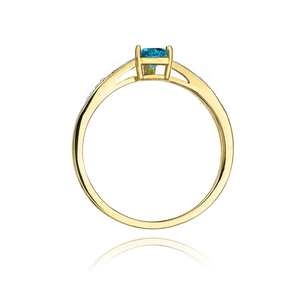 Anello Lunira in Oro con Topazio e 6 Diamanti