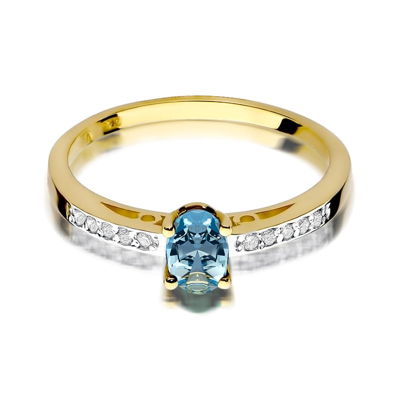 Anillo Brinella en Oro con Topacio y 10 Diamantes