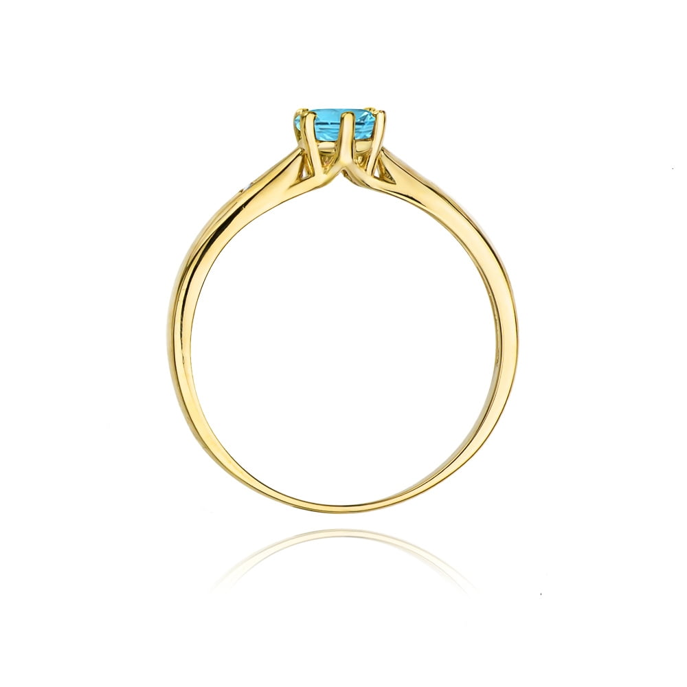 Anillo Elvya en Oro con Topacio y 2 Diamantes
