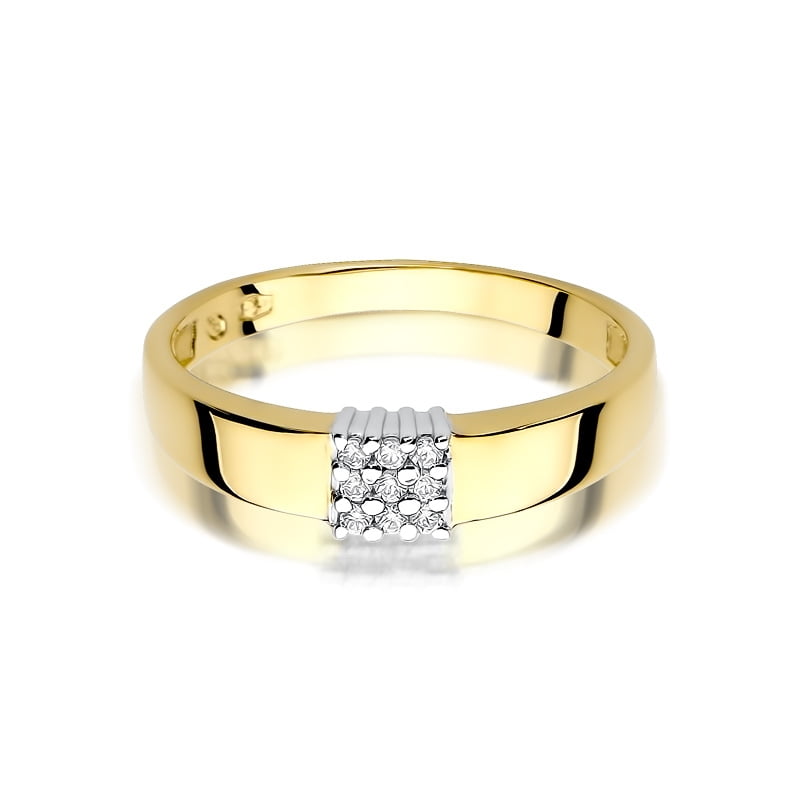 Bague Square en Or avec 9 diamants